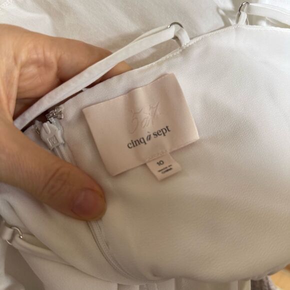 CINQ À SEPT Effie Bubble Hem Minidress In White - Picture 10 of 14